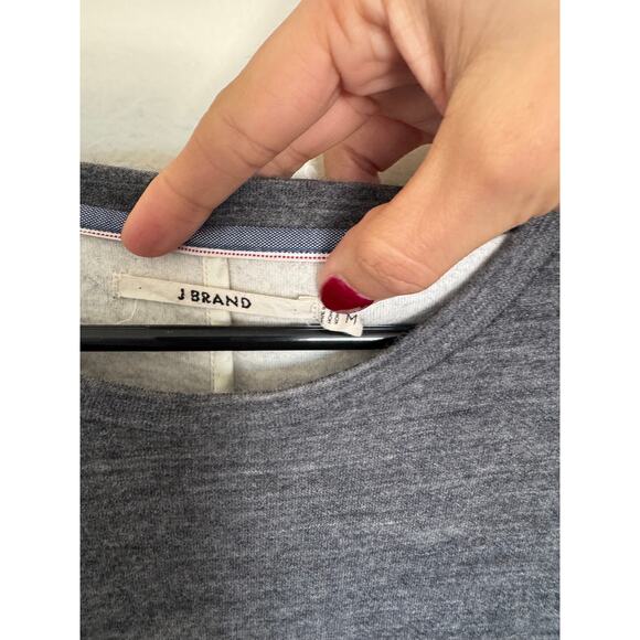 J Brand Zip Shoulder Sweatshirt is Heather Grey Size Medium - Picture 4 of 6